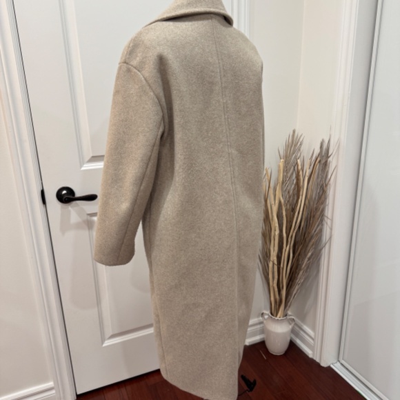 H&M Fall Double Breasted Full Length Coat in Beige - Picture 3 of 4